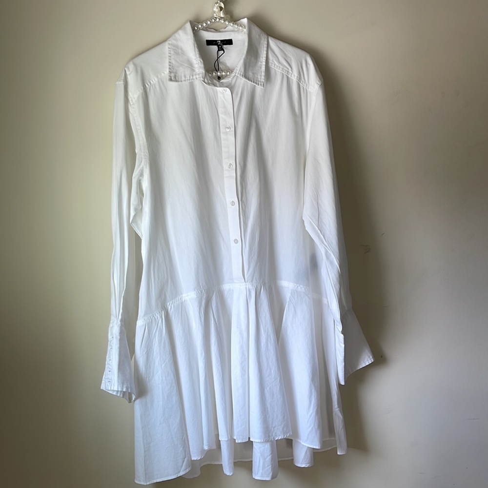 7 For All Mankind Women’s Long Sleeve Dress | White | Medium